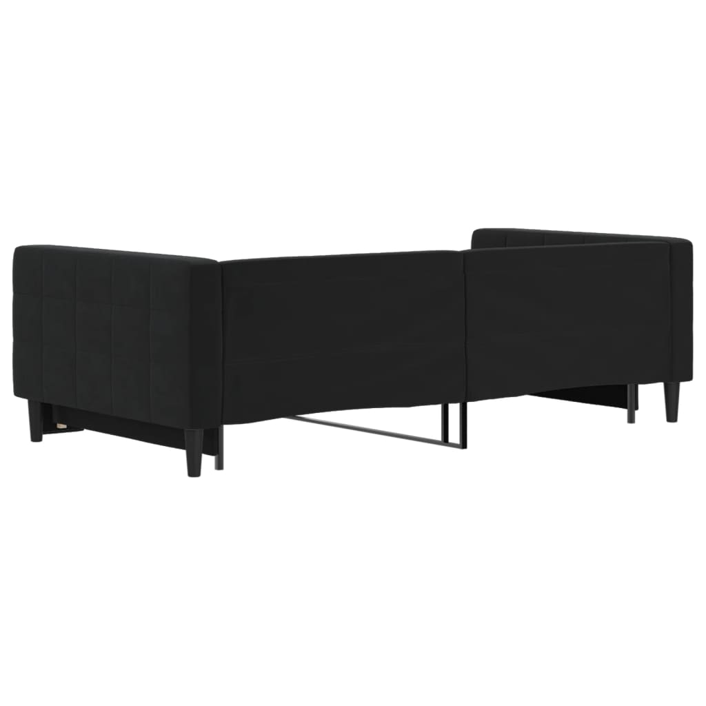 vidaXL Sofa rozsuwana, czarna, 100x200 cm, aksamit