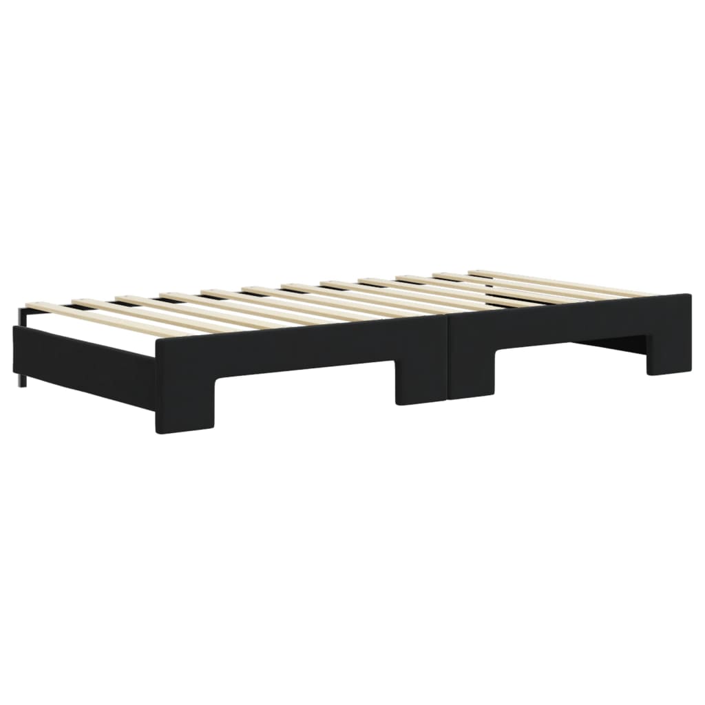 vidaXL Sofa rozsuwana, czarna, 100x200 cm, aksamit