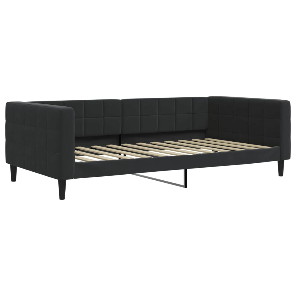 vidaXL Sofa rozsuwana, czarna, 100x200 cm, aksamit