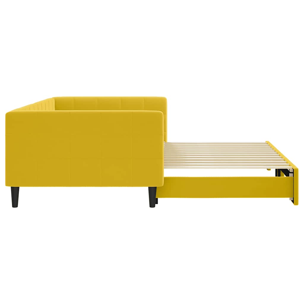vidaXL Sofa rozsuwana, żółta, 100x200 cm, aksamit