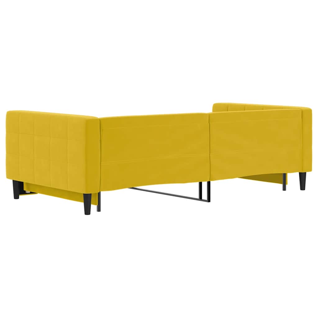 vidaXL Sofa rozsuwana, żółta, 100x200 cm, aksamit