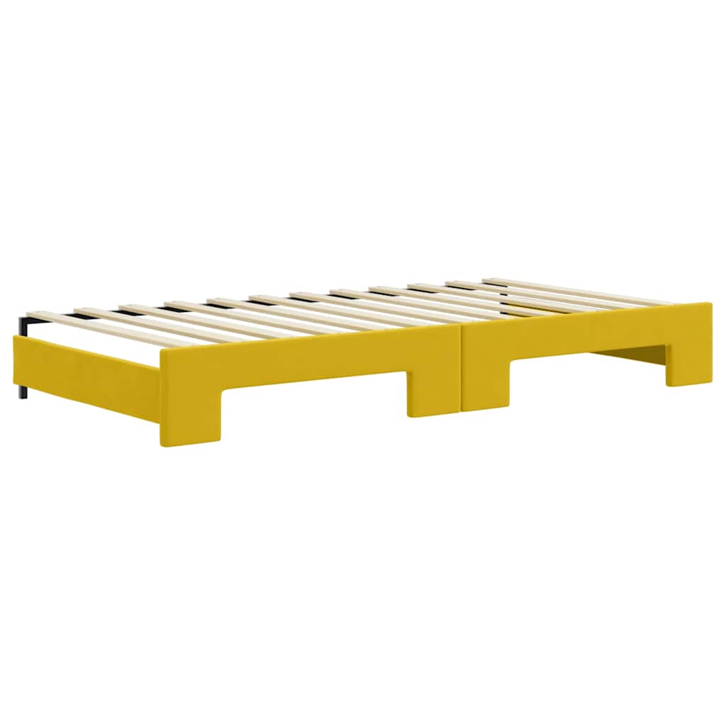 vidaXL Sofa rozsuwana, żółta, 100x200 cm, aksamit