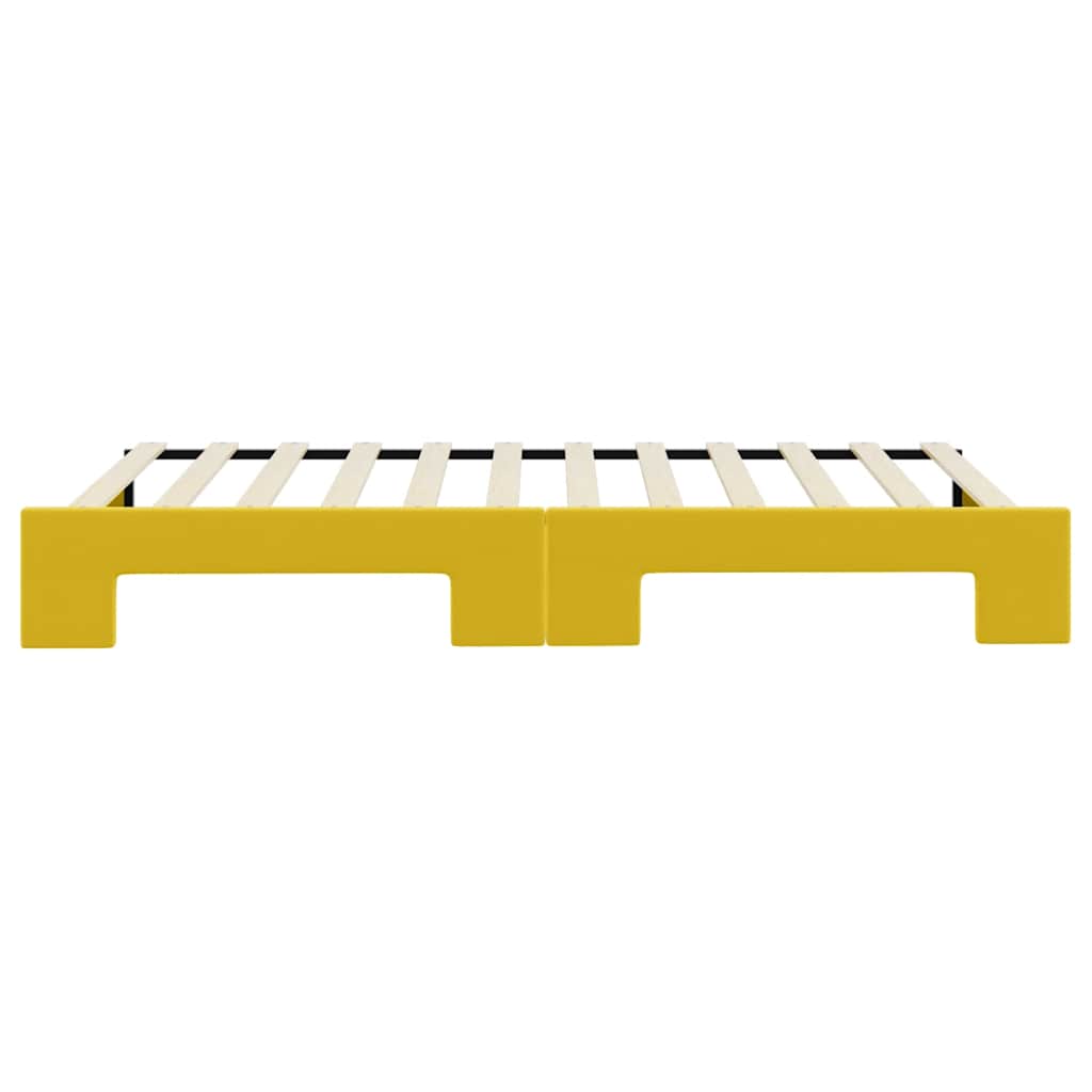vidaXL Sofa rozsuwana, żółta, 100x200 cm, aksamit