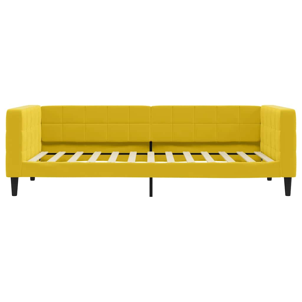 vidaXL Sofa rozsuwana, żółta, 100x200 cm, aksamit