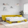vidaXL Sofa rozsuwana, żółta, 100x200 cm, aksamit