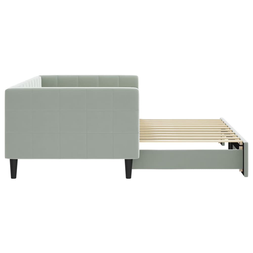 vidaXL Sofa rozsuwana, jasnoszara, 90x190 cm, aksamit