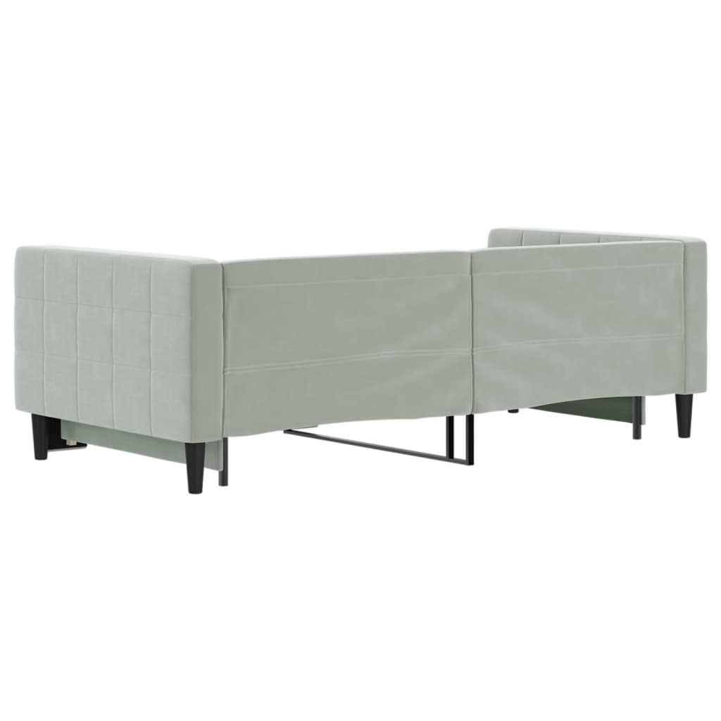 vidaXL Sofa rozsuwana, jasnoszara, 90x190 cm, aksamit