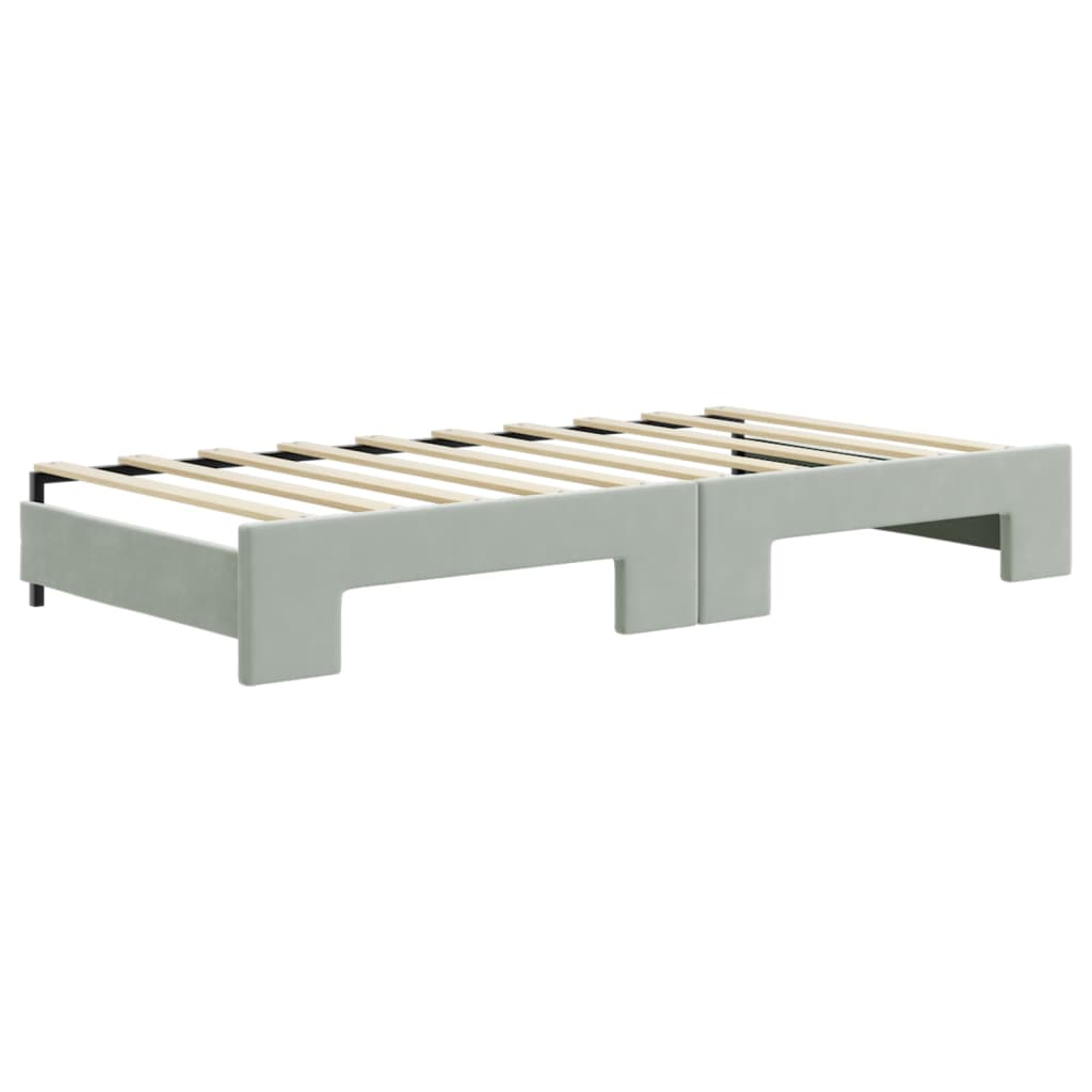 vidaXL Sofa rozsuwana, jasnoszara, 90x190 cm, aksamit