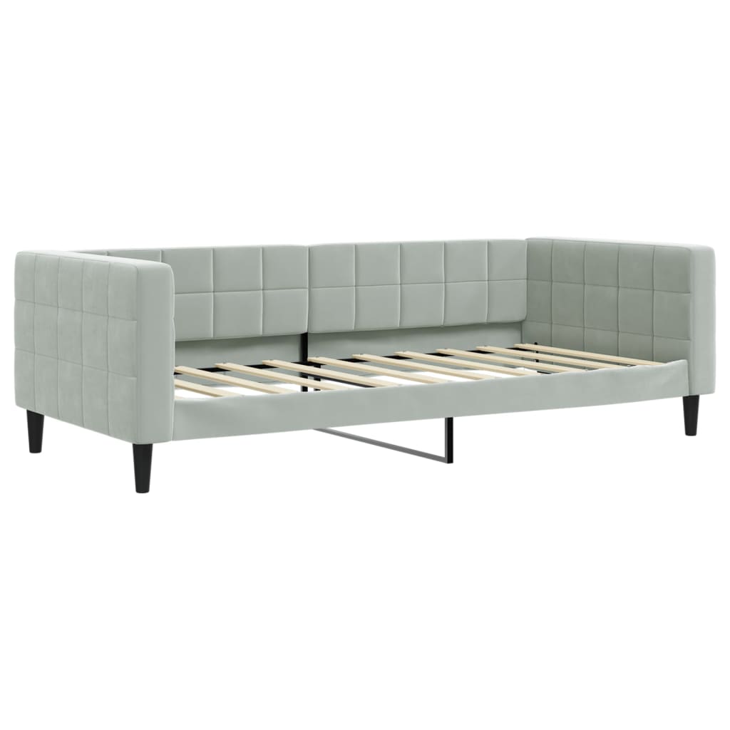 vidaXL Sofa rozsuwana, jasnoszara, 90x190 cm, aksamit