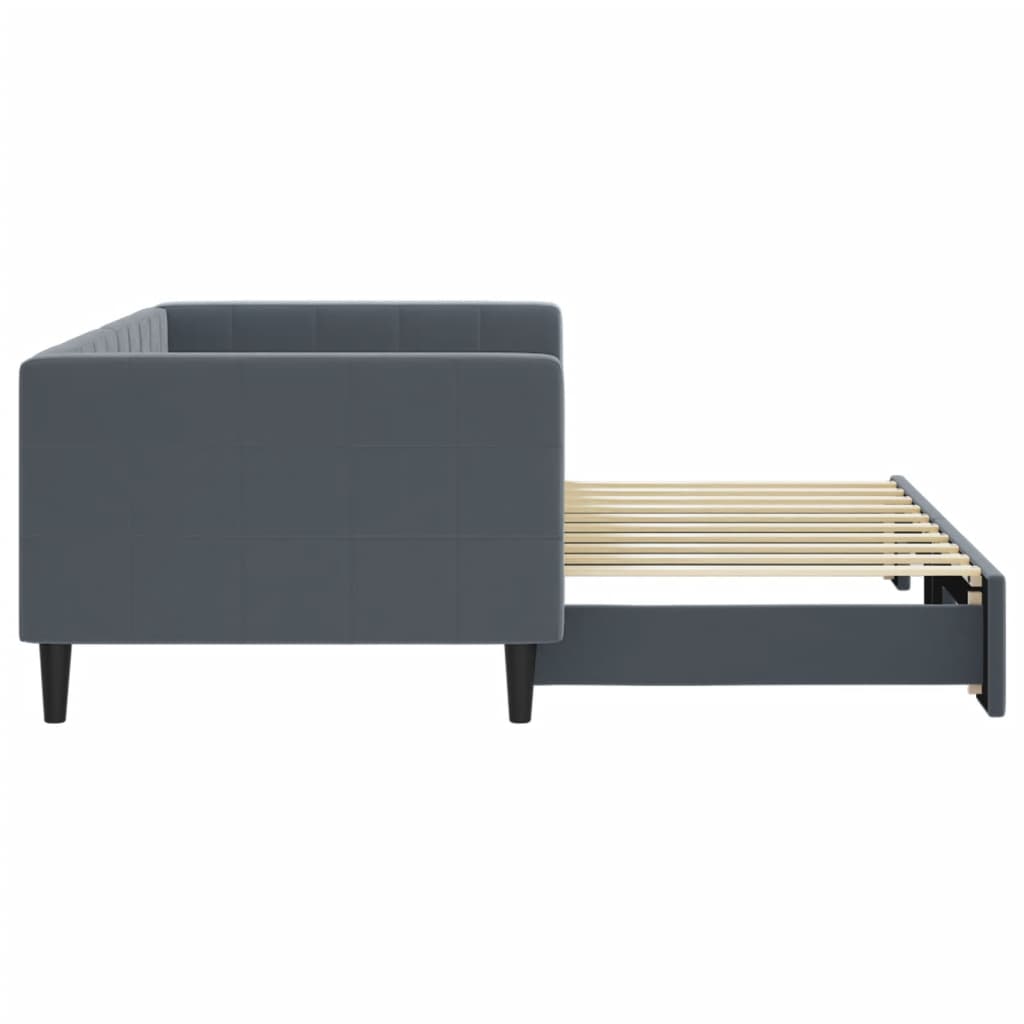 vidaXL Sofa rozsuwana, ciemnoszara, 90x190 cm, aksamit
