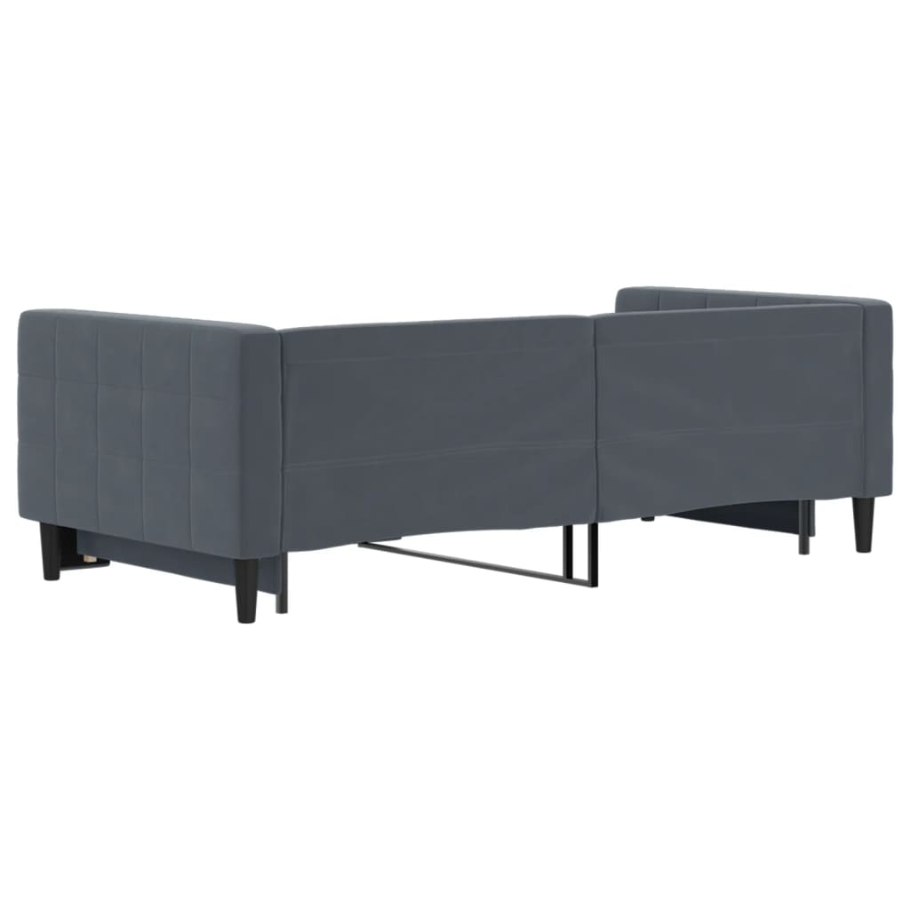 vidaXL Sofa rozsuwana, ciemnoszara, 90x190 cm, aksamit