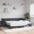vidaXL Sofa rozsuwana, ciemnoszara, 90x190 cm, aksamit