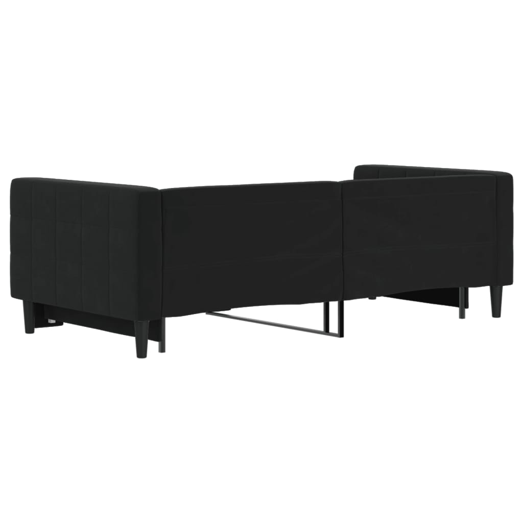 vidaXL Sofa rozsuwana, czarna, 90x190 cm, aksamit