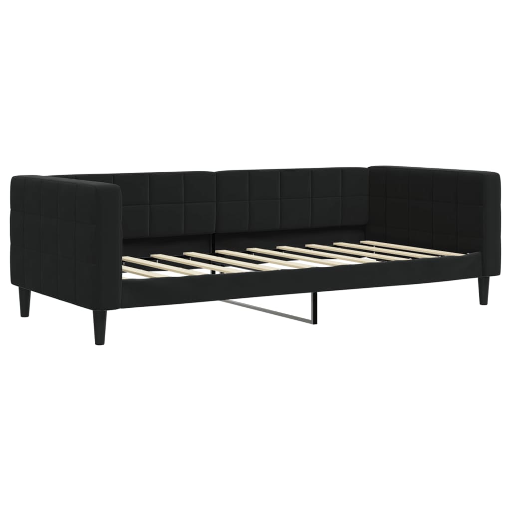 vidaXL Sofa rozsuwana, czarna, 90x190 cm, aksamit