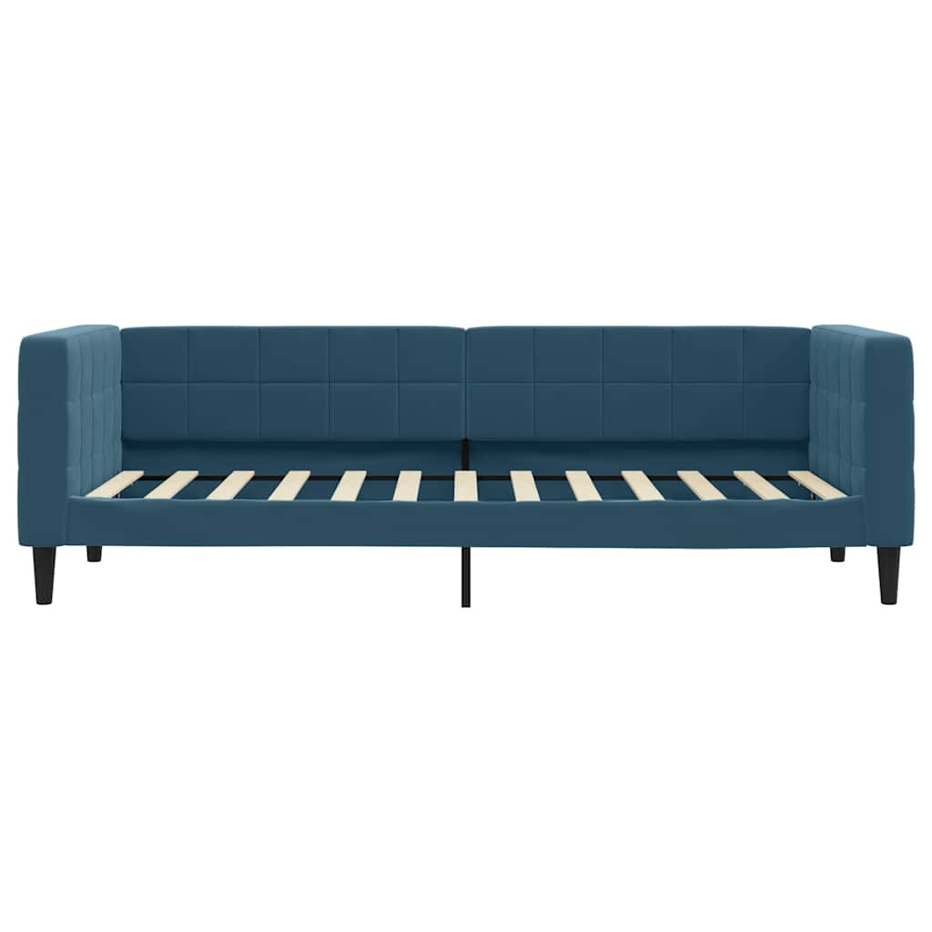 vidaXL Sofa rozsuwana z szufladami, niebieska, 80x200 cm, aksamit