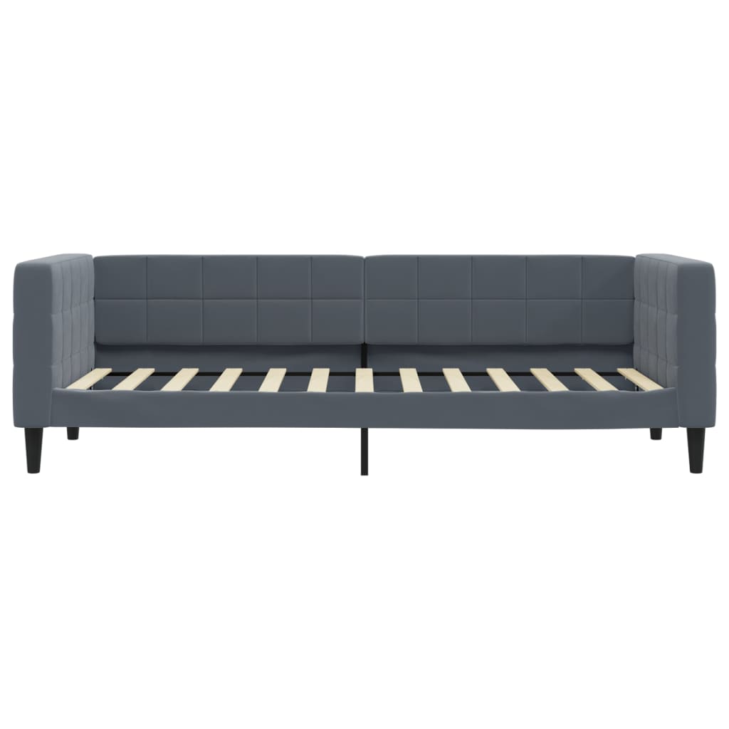 vidaXL Sofa rozsuwana z szufladami, ciemnoszara, 80x200 cm, aksamit