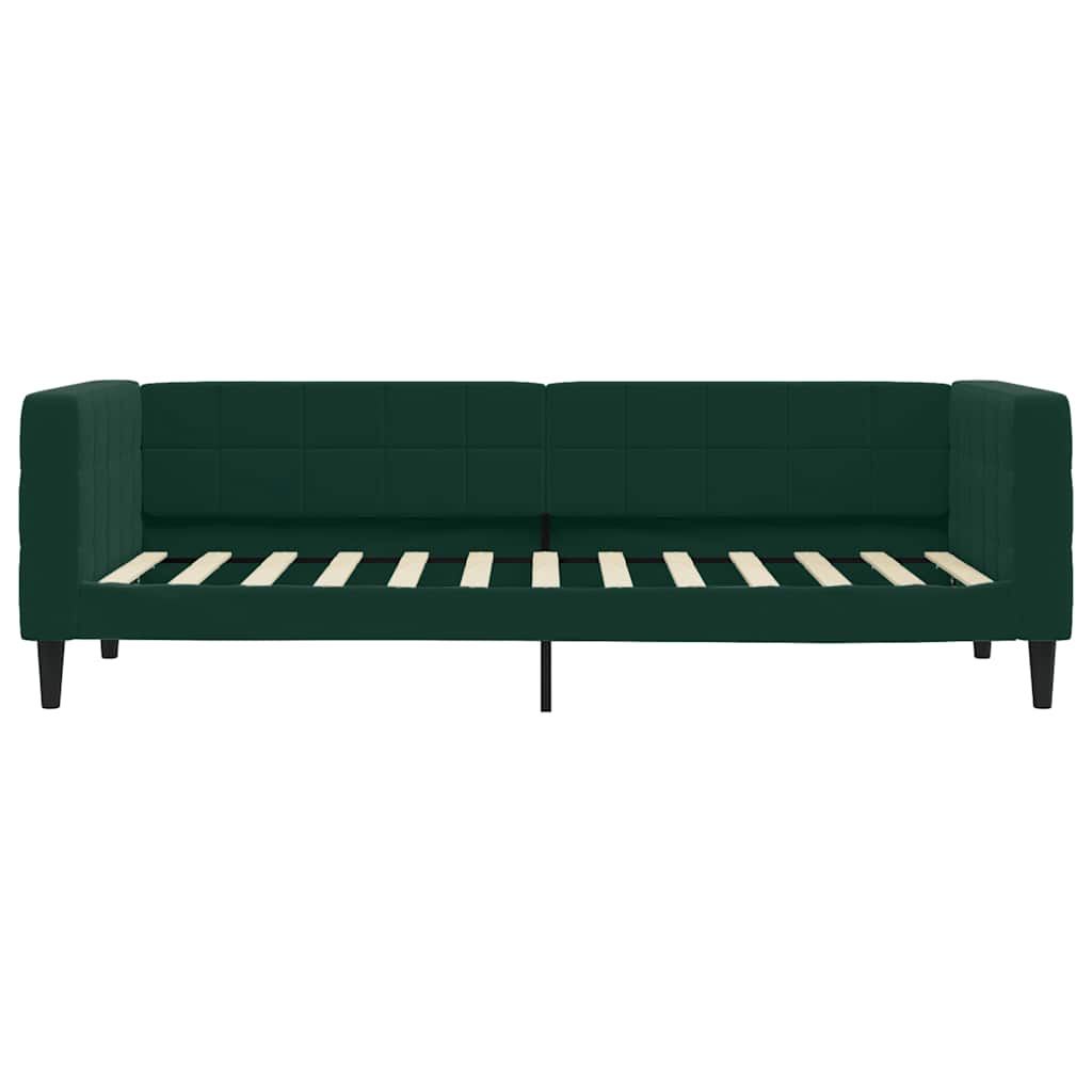 vidaXL Sofa rozsuwana z szufladami, ciemnozielona, 80x200 cm, aksamit