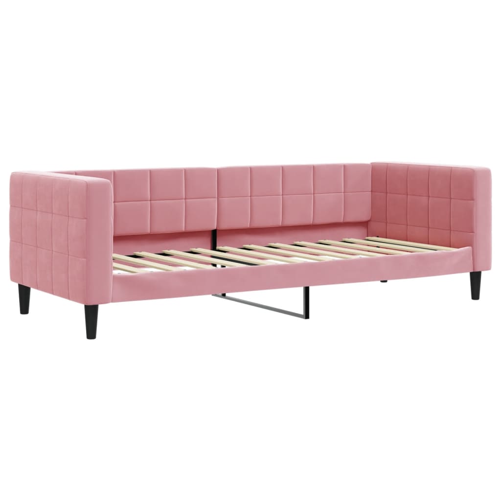 vidaXL Sofa rozsuwana z szufladami, różowa, 80x200 cm, aksamit