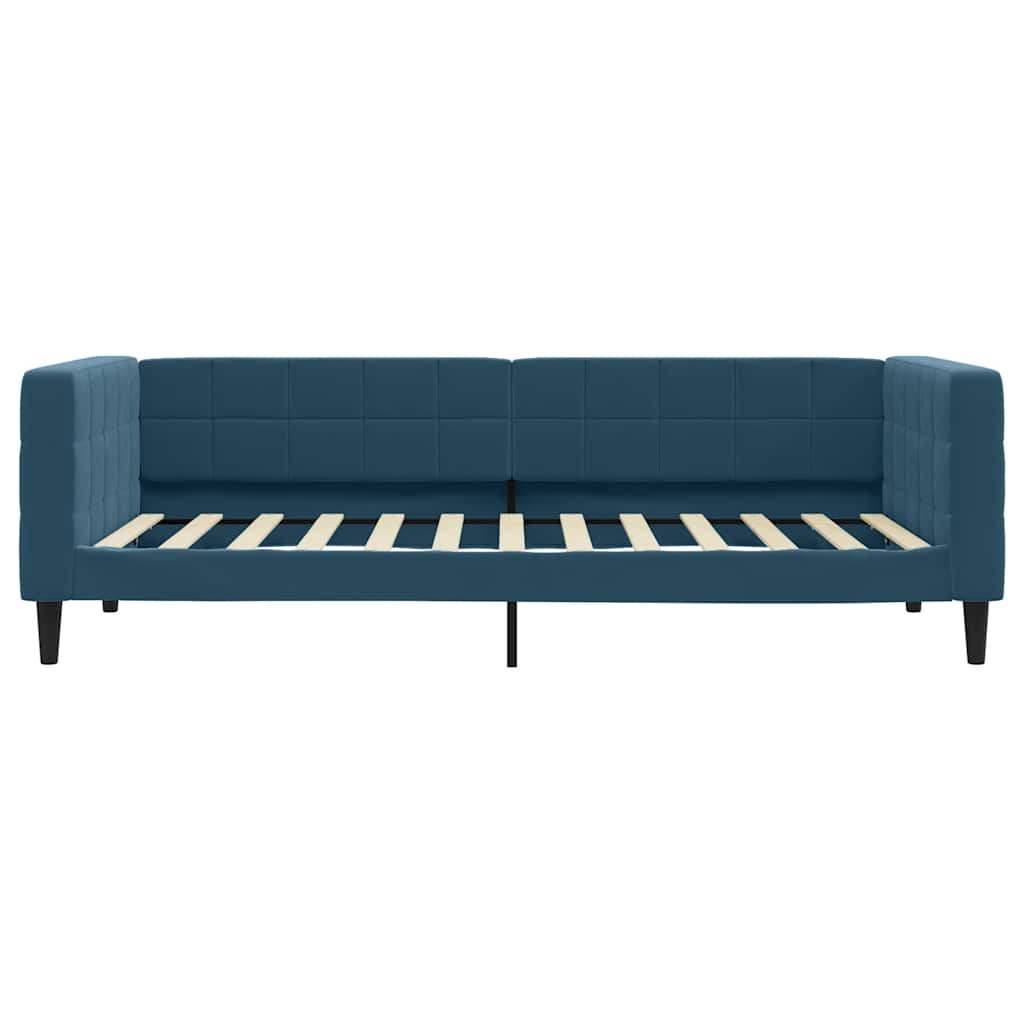 vidaXL Sofa rozsuwana z szufladami, niebieska, 90x200 cm, aksamit