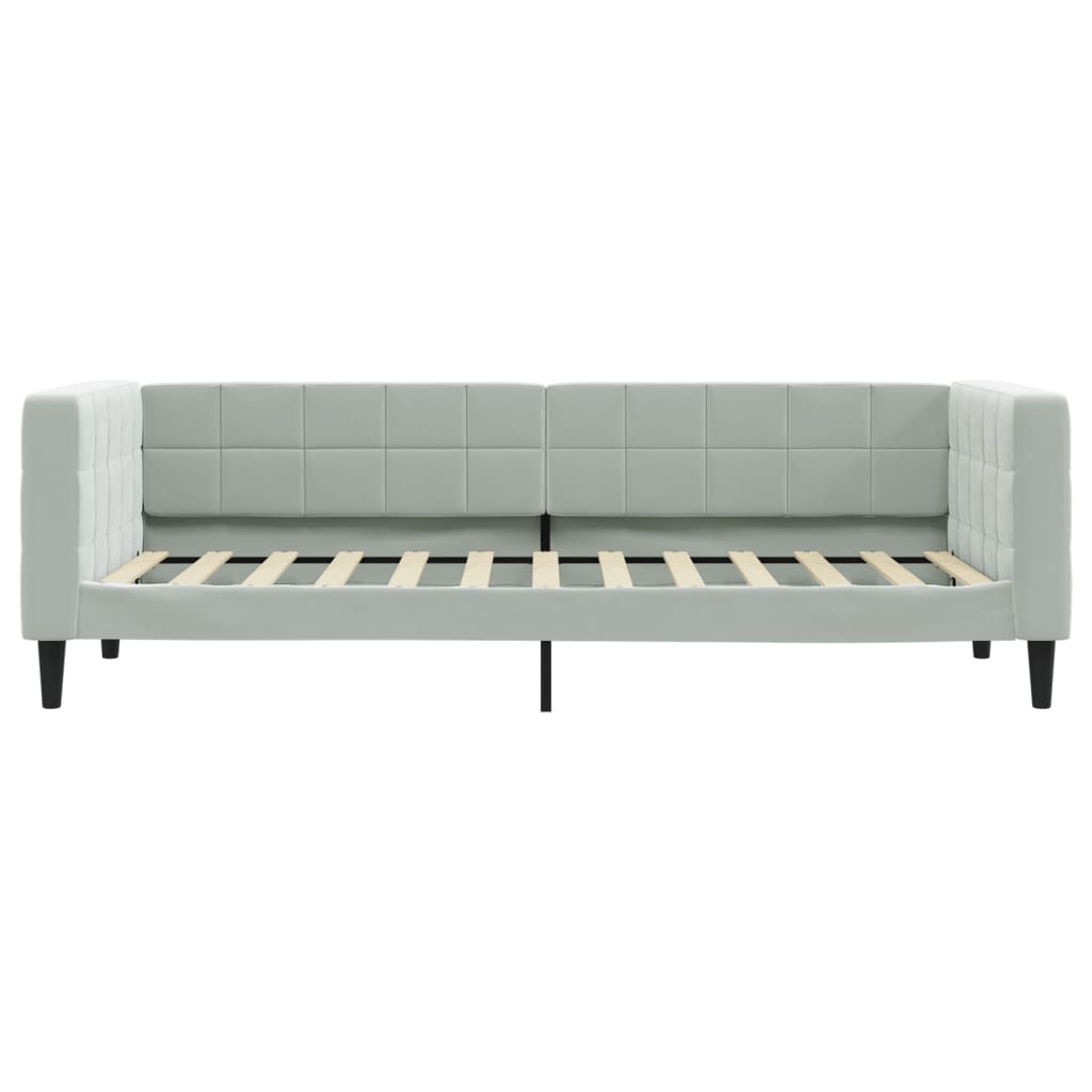 vidaXL Sofa rozsuwana z szufladami, jasnoszara, 90x200 cm, aksamit