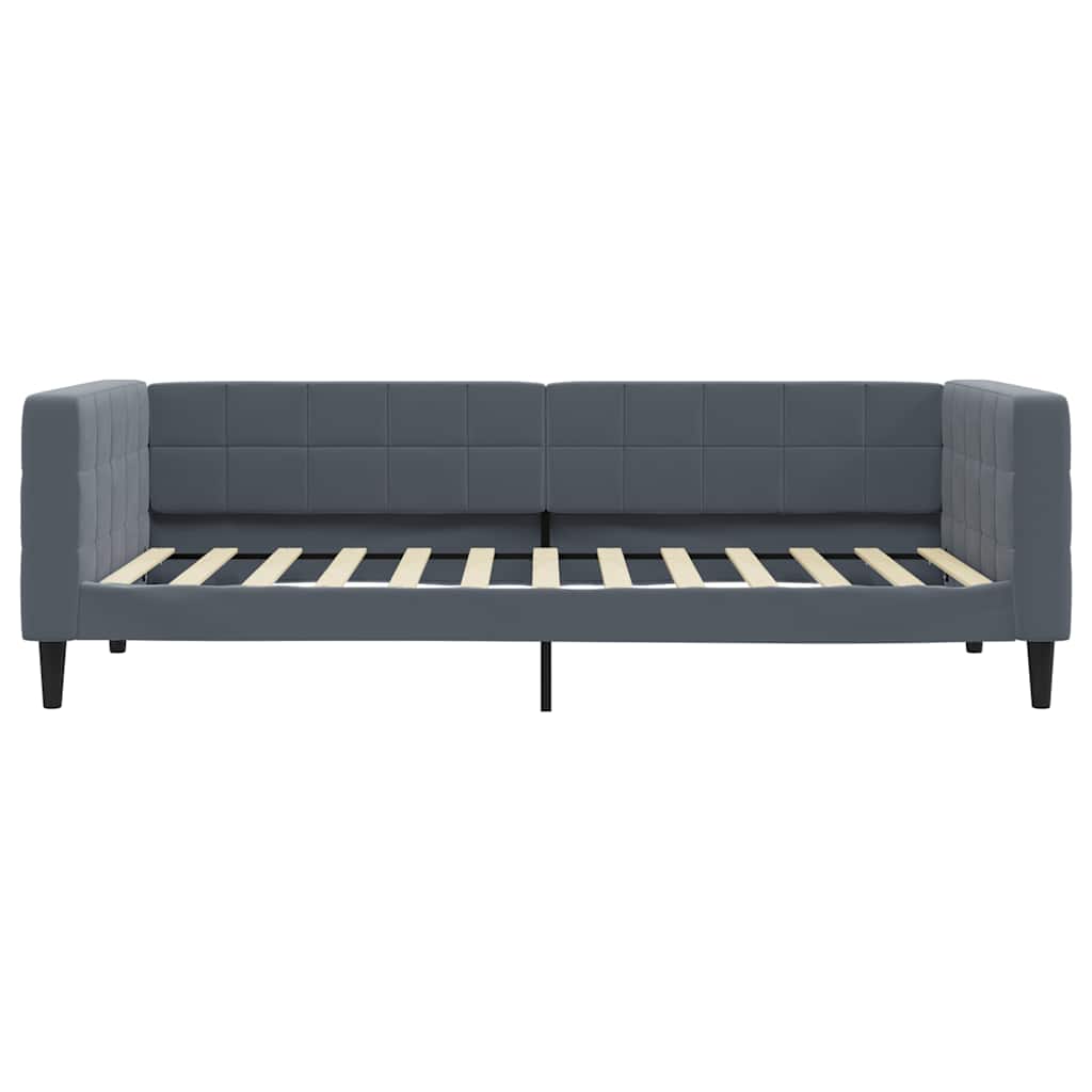 vidaXL Sofa rozsuwana z szufladami, ciemnoszara, 90x200 cm, aksamit