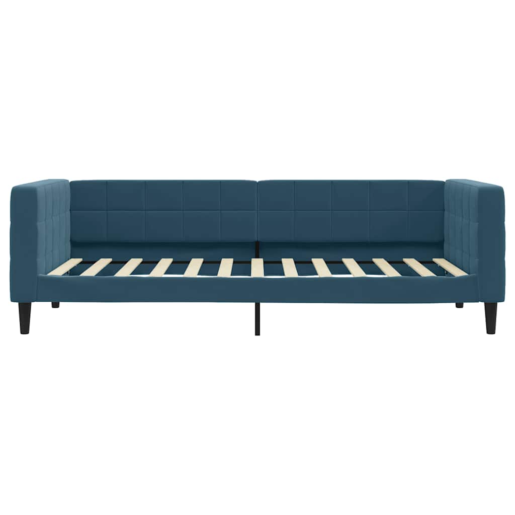 vidaXL Sofa rozsuwana z szufladami, niebieska, 100x200 cm, aksamit