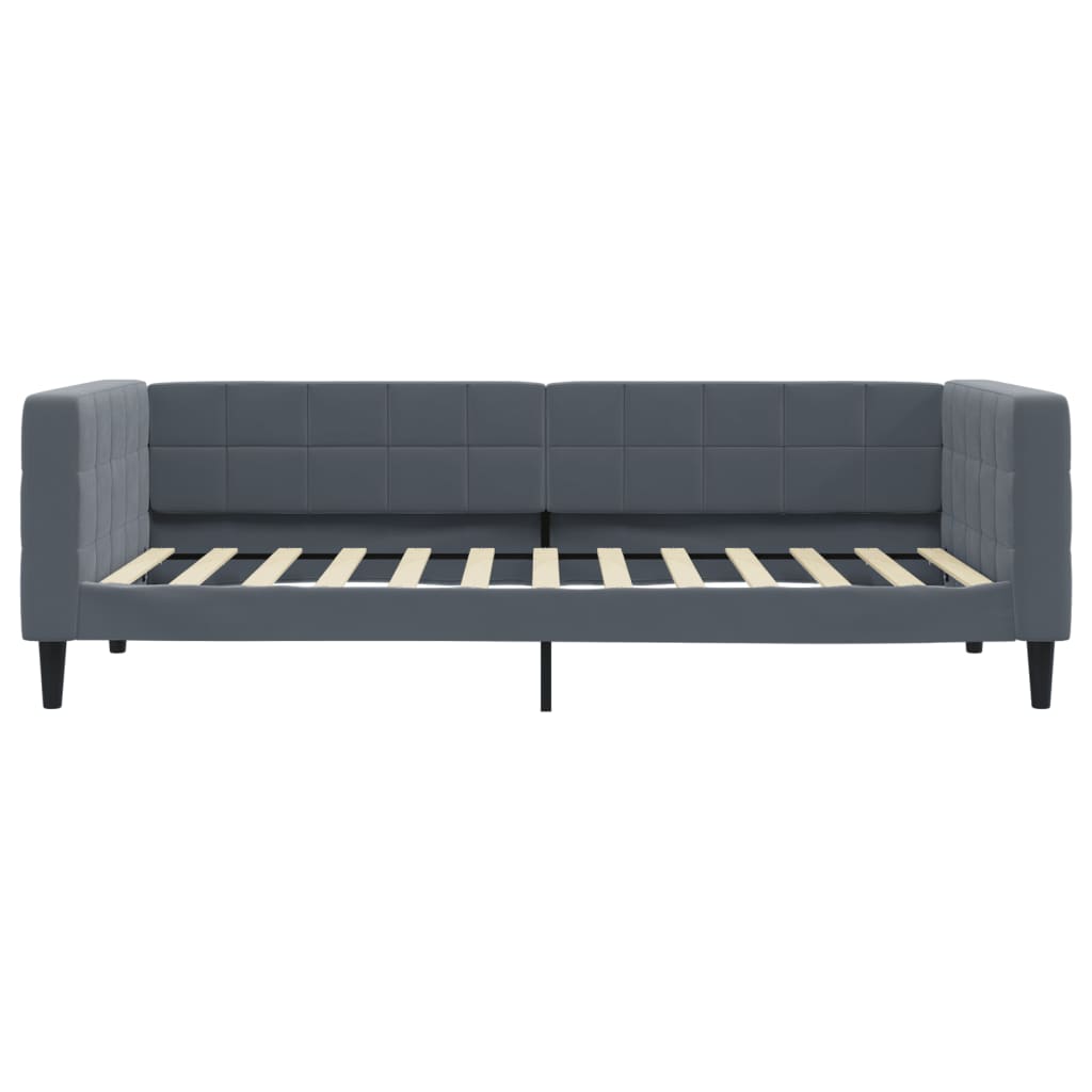 vidaXL Sofa rozsuwana z szufladami, ciemnoszara, 100x200 cm, aksamit