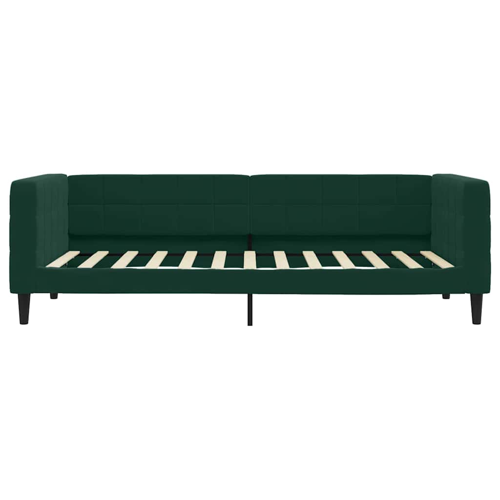vidaXL Sofa rozsuwana z szufladami, ciemnozielona, 100x200 cm, aksamit