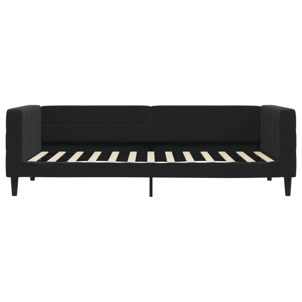 vidaXL Sofa rozsuwana z szufladami, czarna, 100x200 cm, aksamit