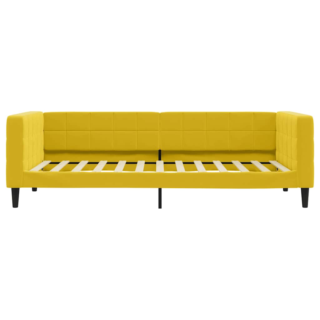 vidaXL Sofa rozsuwana z szufladami, żółta, 100x200 cm, aksamit