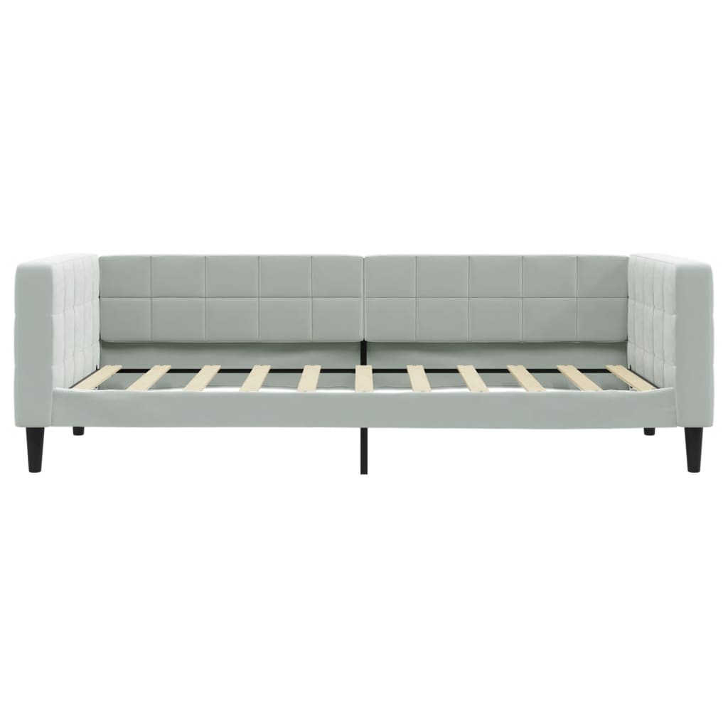 vidaXL Sofa rozsuwana z szufladami, jasnoszara, 90x190 cm, aksamit