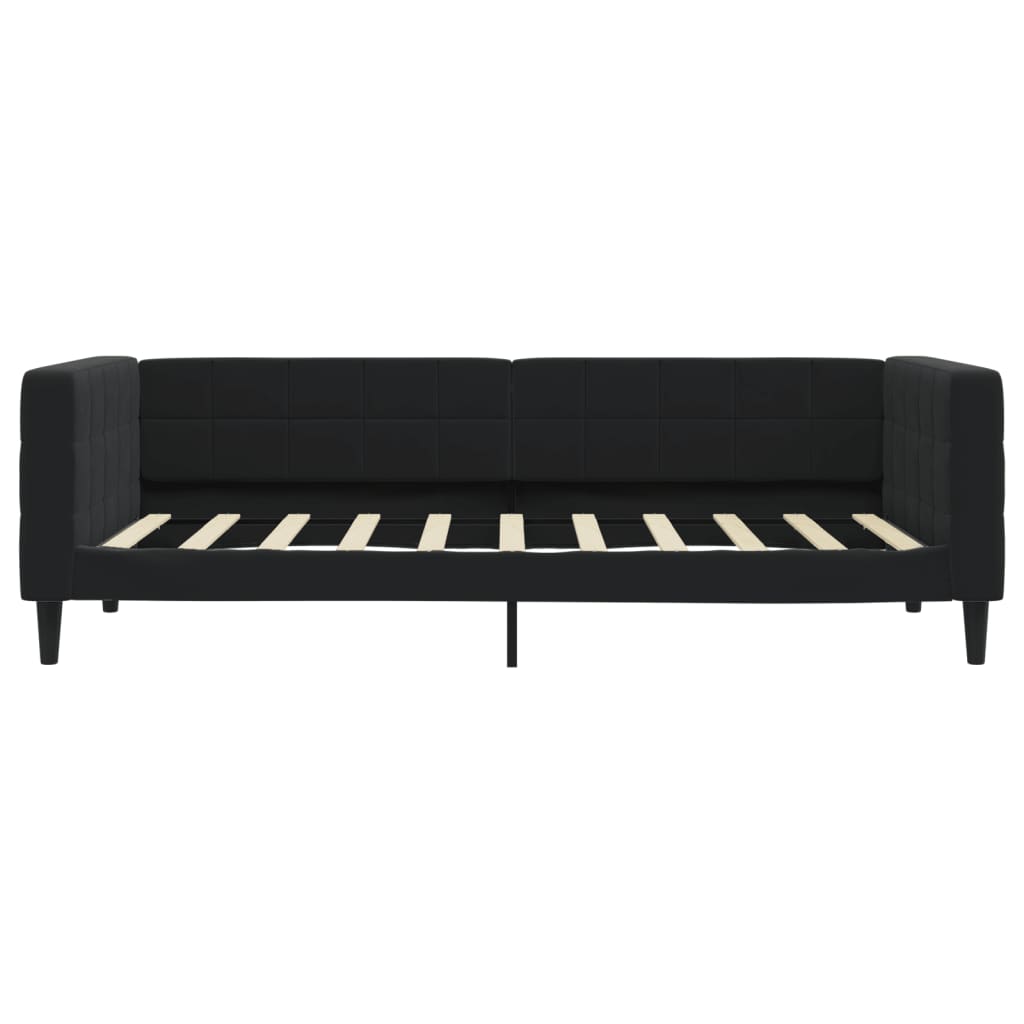vidaXL Sofa rozsuwana z szufladami, czarna, 90x190 cm, aksamit