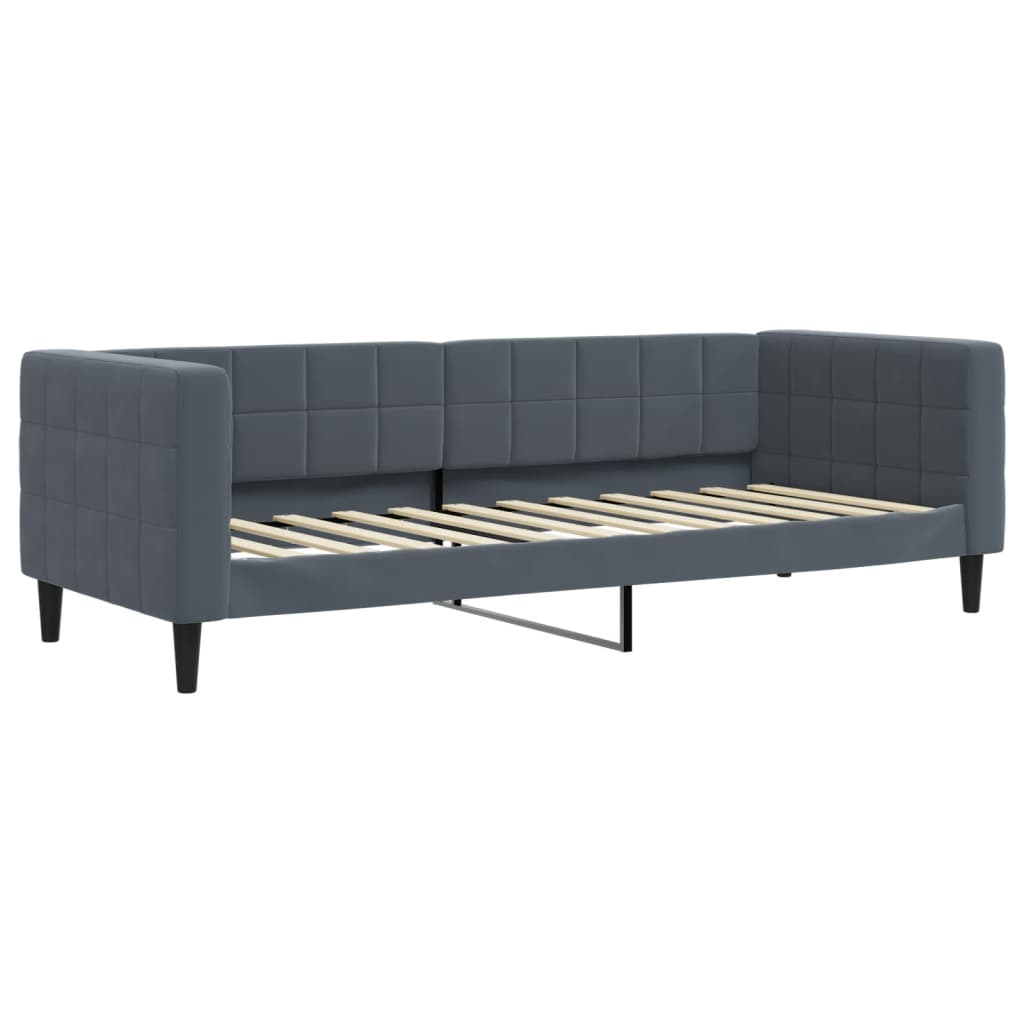 vidaXL Sofa rozsuwana z szufladami, ciemnoszara, 80x200 cm, aksamit