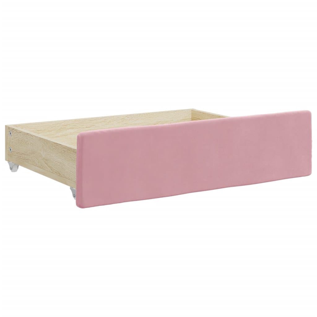 vidaXL Sofa rozsuwana z szufladami, różowa, 80x200 cm, aksamit