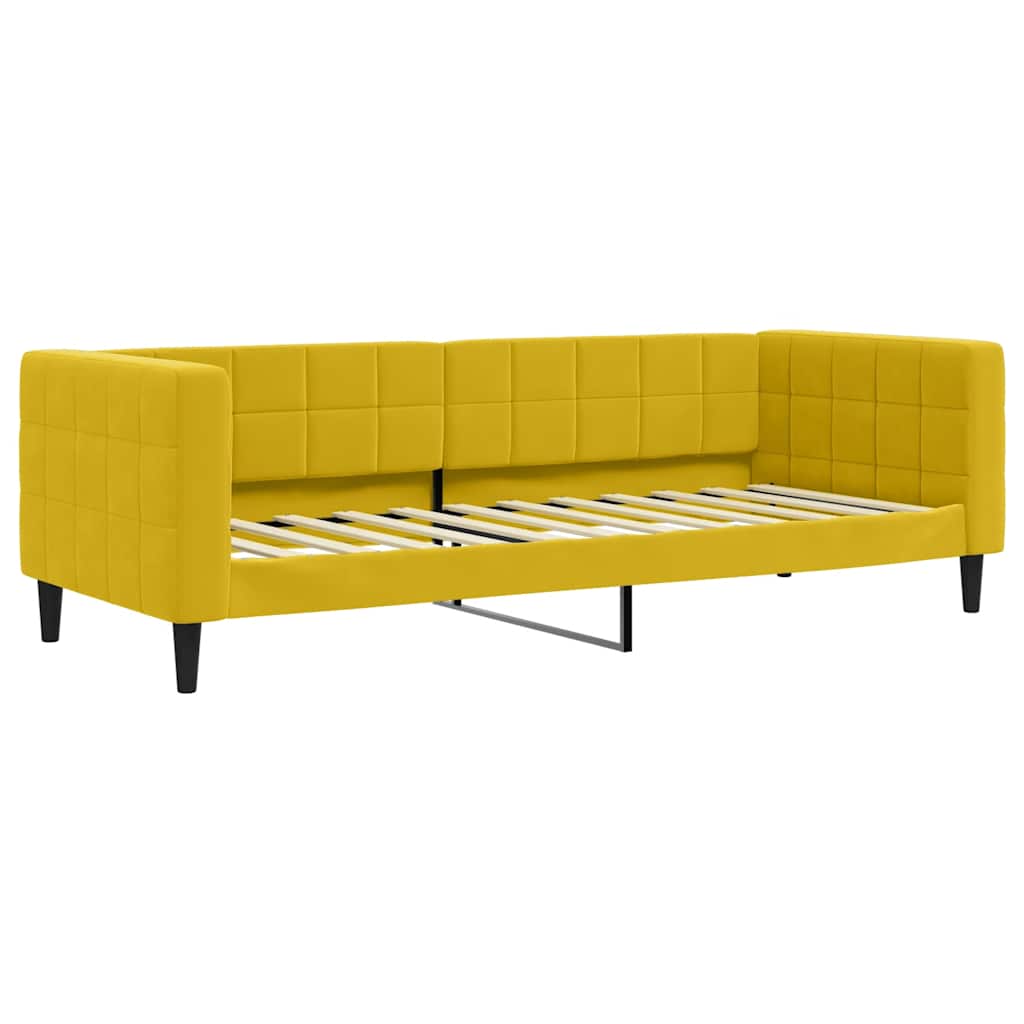 vidaXL Sofa rozsuwana z szufladami, żółta, 80x200 cm, aksamit