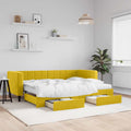 vidaXL Sofa rozsuwana z szufladami, żółta, 80x200 cm, aksamit