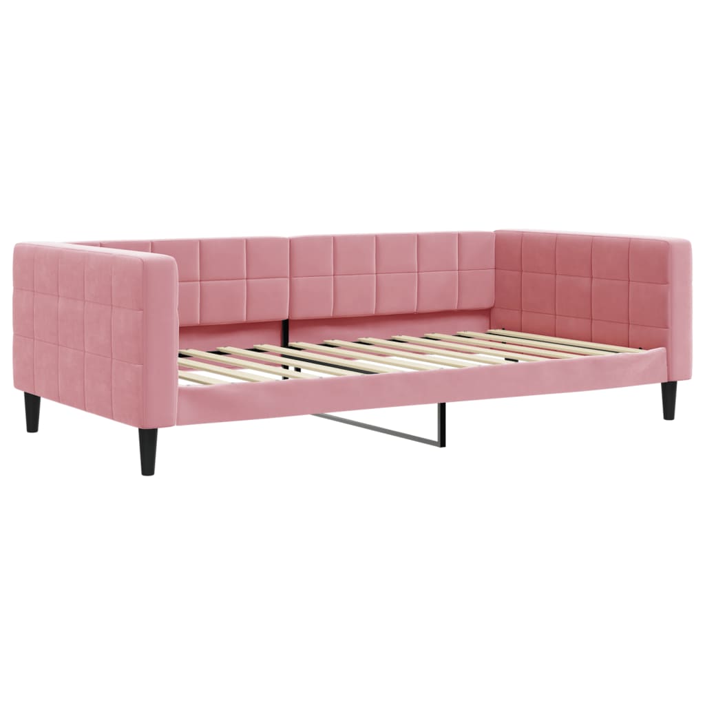 vidaXL Sofa rozsuwana z szufladami, różowa, 100x200 cm, aksamit