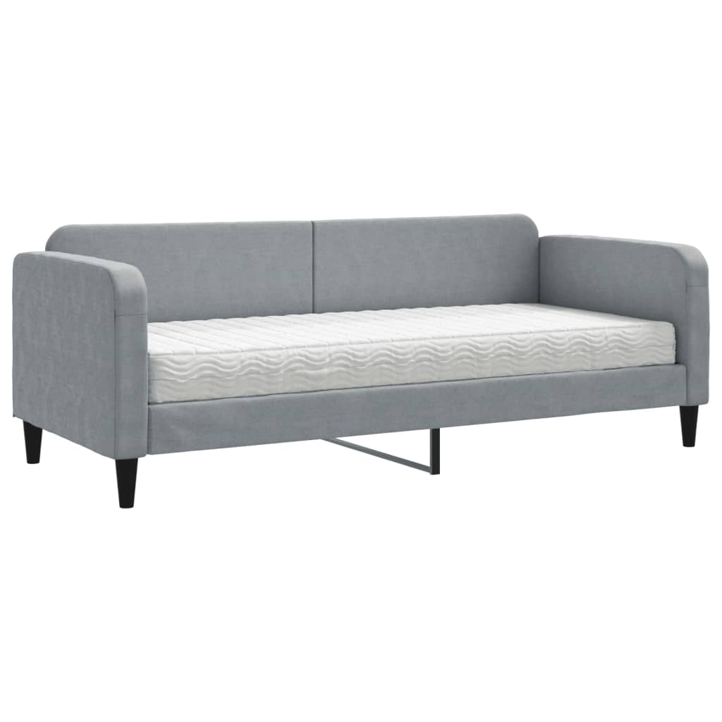 vidaXL Sofa z materacem do spania, jasnoszara, 80x200 cm, tkanina