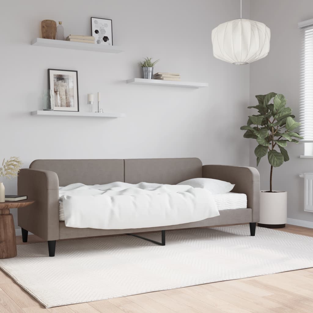 vidaXL Sofa z materacem do spania, kolor taupe, 80x200 cm, tkanina
