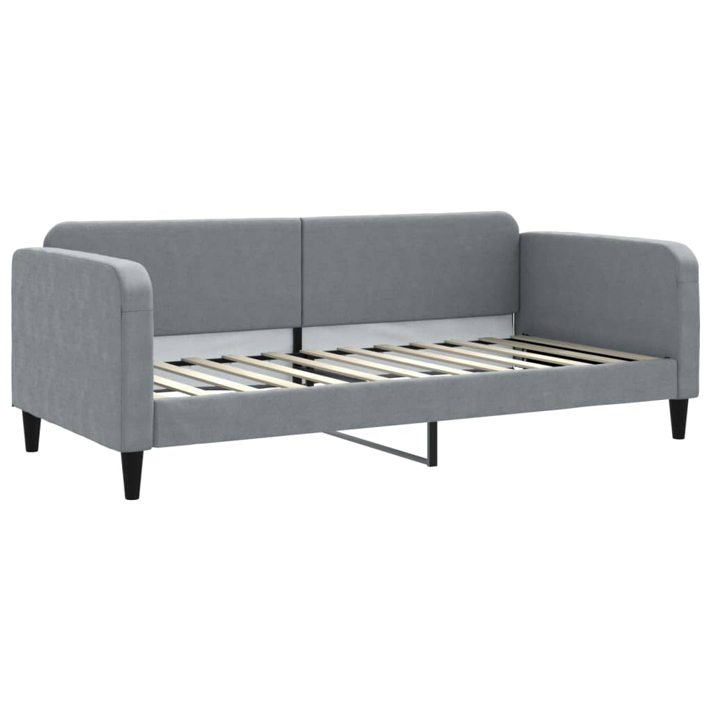 vidaXL Sofa z materacem do spania, jasnoszara, 90x200 cm, tkanina
