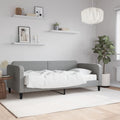 vidaXL Sofa z materacem do spania, jasnoszara, 90x200 cm, tkanina