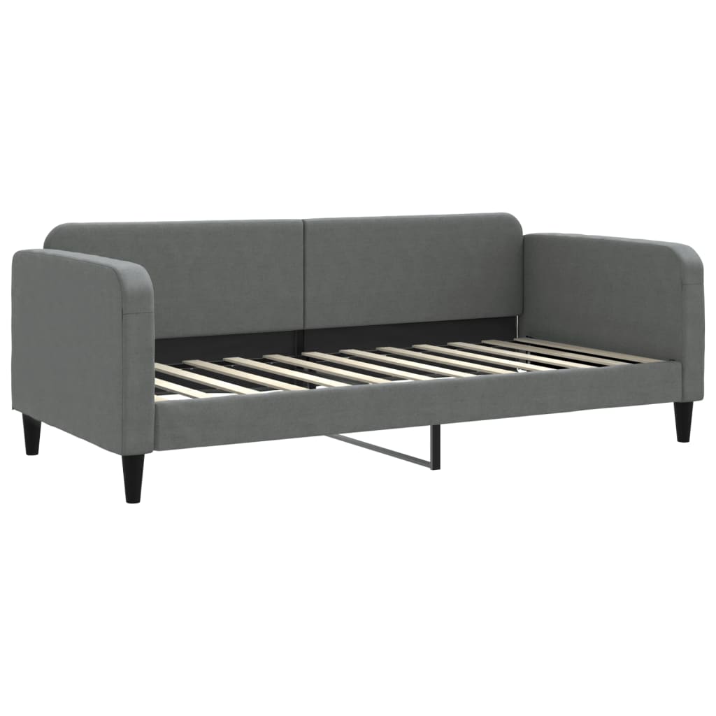 vidaXL Sofa z materacem do spania, ciemnoszara, 90x200 cm, tkanina