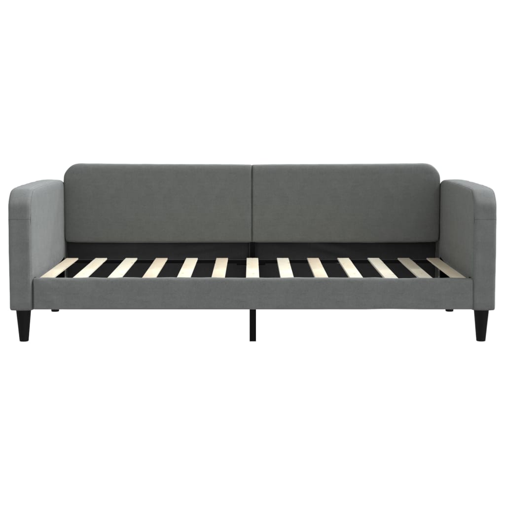 vidaXL Sofa z materacem do spania, ciemnoszara, 90x200 cm, tkanina
