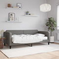 vidaXL Sofa z materacem do spania, ciemnoszara, 90x200 cm, tkanina
