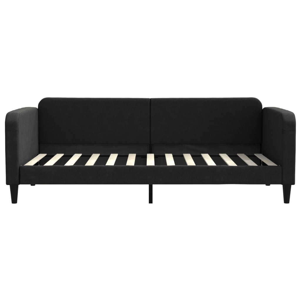 vidaXL Sofa z materacem do spania, czarna, 90x200 cm, tkanina