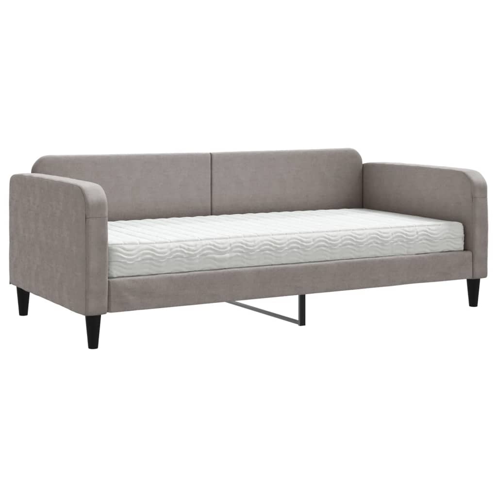 vidaXL Sofa z materacem do spania, kolor taupe, 90x200 cm, tkanina