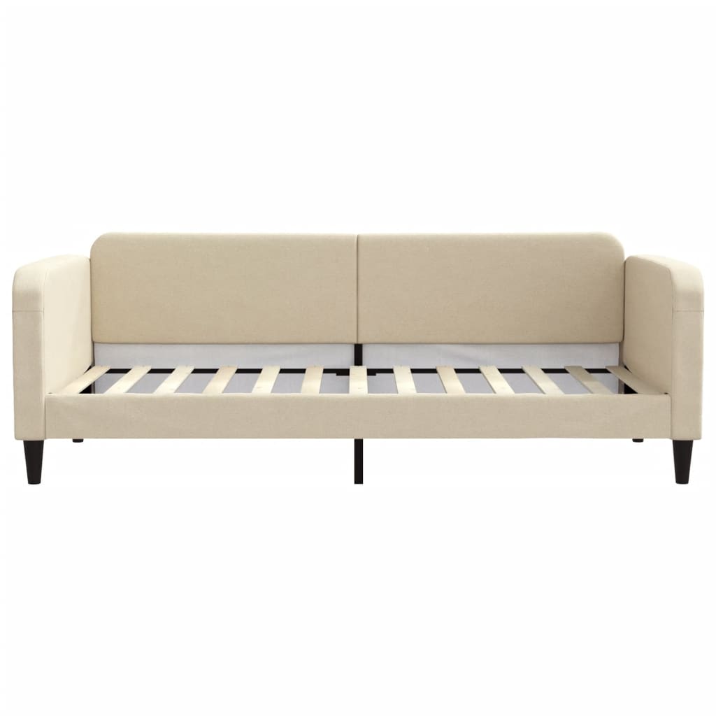 vidaXL Sofa z materacem do spania, kremowa, 90x200 cm, tkanina