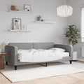 vidaXL Sofa z materacem do spania, jasnoszara, 100x200 cm, tkanina