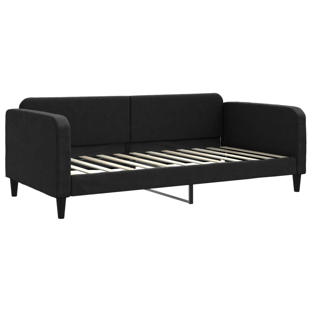 vidaXL Sofa z materacem do spania, czarna, 100x200 cm, tkanina