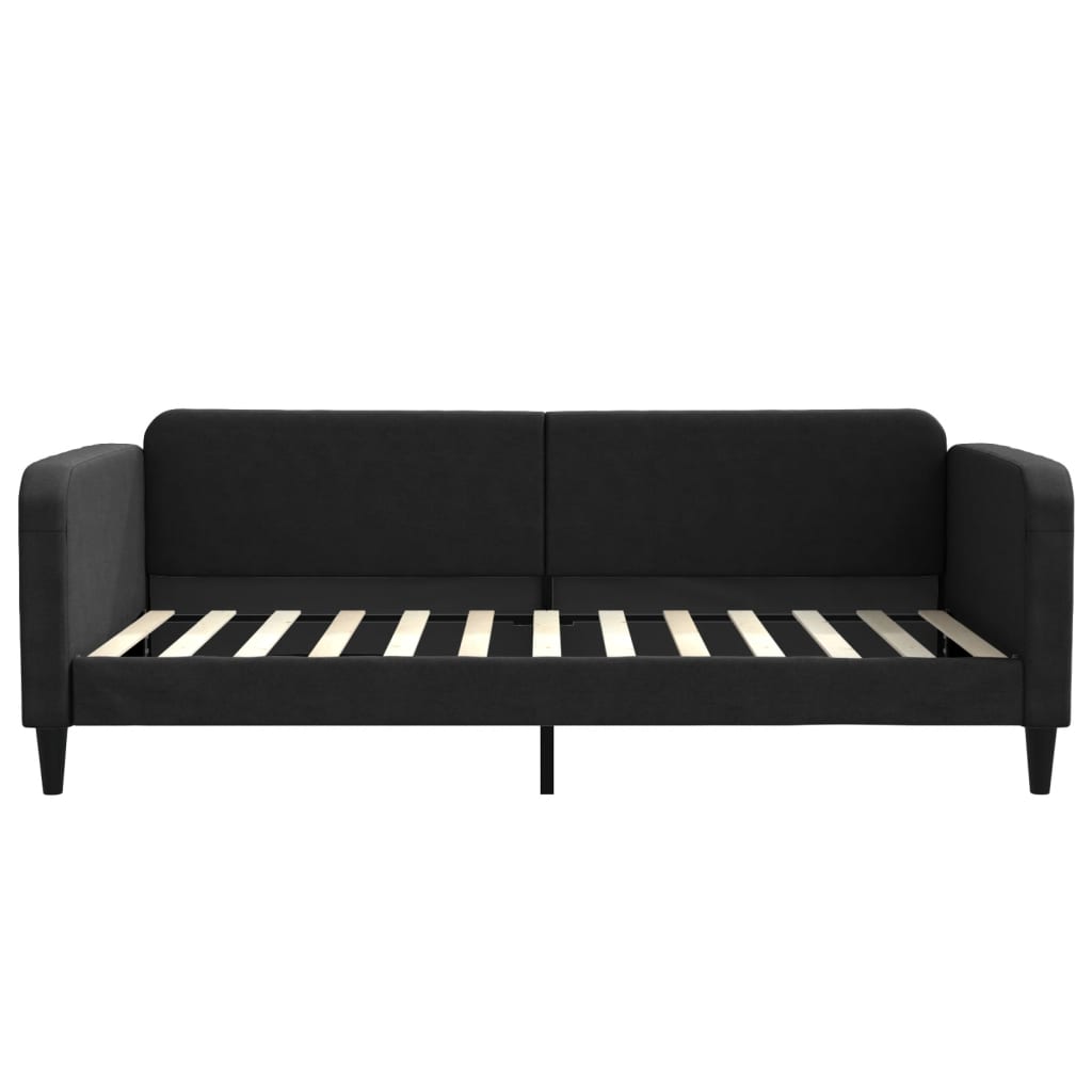 vidaXL Sofa z materacem do spania, czarna, 100x200 cm, tkanina